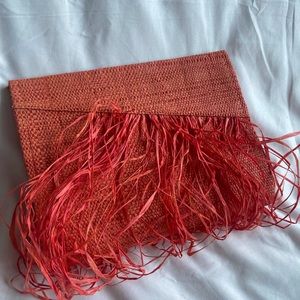 Handmade raffia clutch